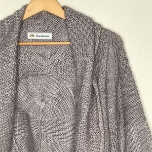 Montana Co Sz S/M Knitted Open Cardigan Wool